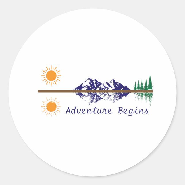 Adesivo Redondo Adventure Begins (Frente)