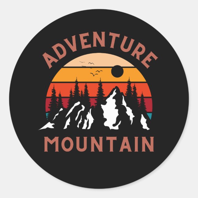 Adesivo Redondo Adventure Mountain (Frente)