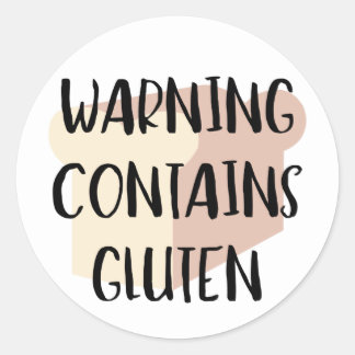 Adesivo Redondo Advertência Contém Gluten Celiac Wheat Alerga Aler