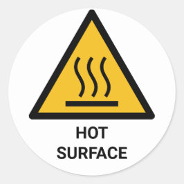 Adesivo Redondo Advertência de superfície quente, Precaução extrem