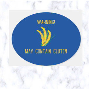 Adesivo Redondo Advertência Pode Conter Gluten