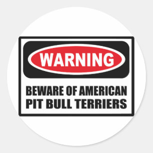Adesivo Redondo Advertir BEWARE da vara AMERICANA dos TERRIER de