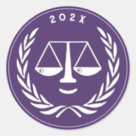 Adesivo Redondo Advogado de Graduação da Faculdade de Direito