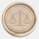 Adesivo Redondo Advogado Dourado Escala de Justiça, Serviço de Dir (Frente)