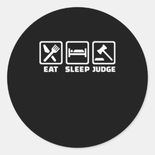 Adesivo Redondo Advogado Eat Sleep Juiz