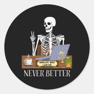 Adesivo Redondo Advogado Engraçado Halloween