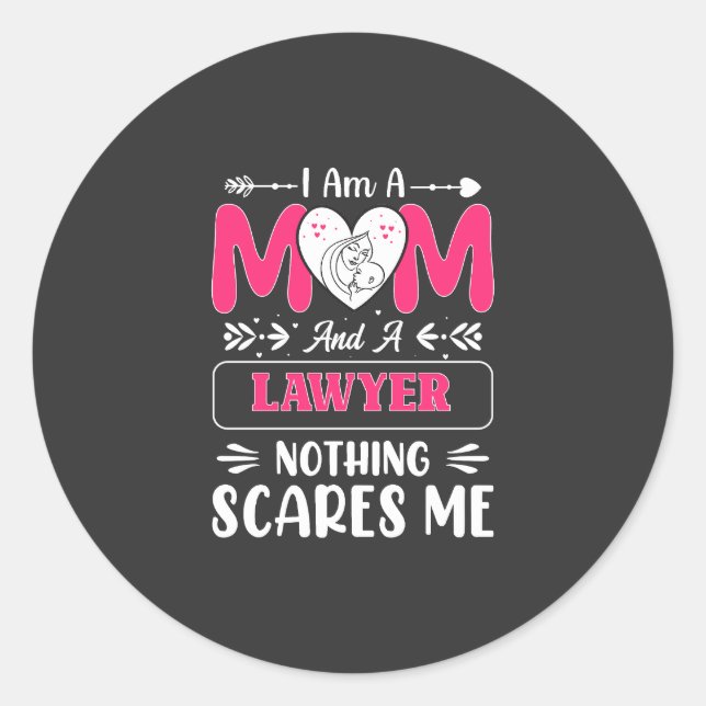 Adesivo Redondo Advogado Engraçado Mãe, Advogada Mãe Engraçada (Frente)