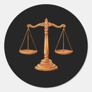 Adesivo Redondo Advogado Profissional Preto Dourado