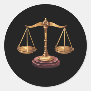 Adesivo Redondo Advogado Profissional Preto Dourado