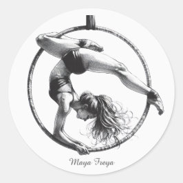 Adesivo Redondo Aerial Hoop Lyra