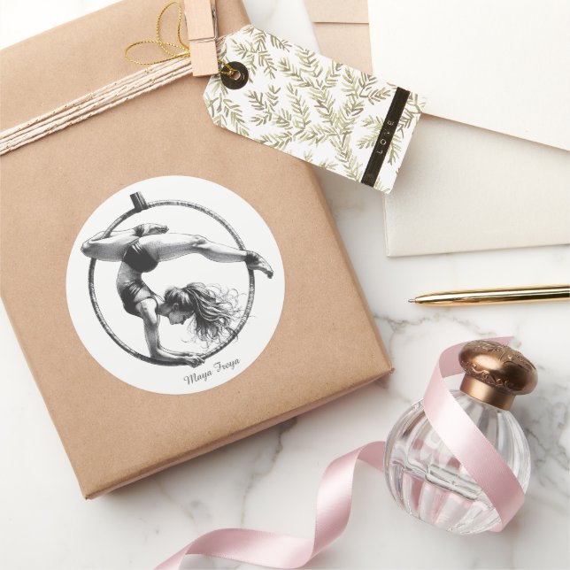 Adesivo Redondo Aerial Hoop Lyra (Presentear)