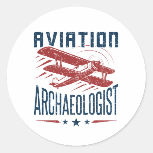 Adesivo Redondo Aeronáutica Arqueologista Archaeolgy