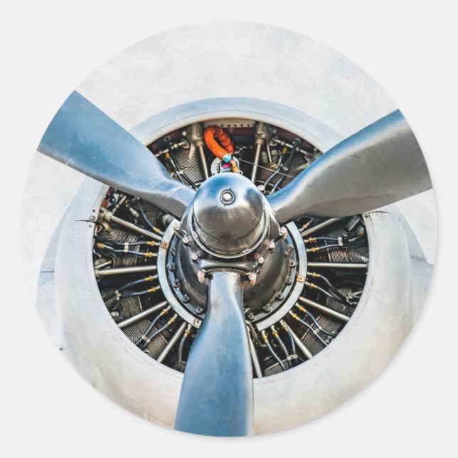 Adesivo Redondo Aeronave Douglas DC-3. Hélice (Frente)