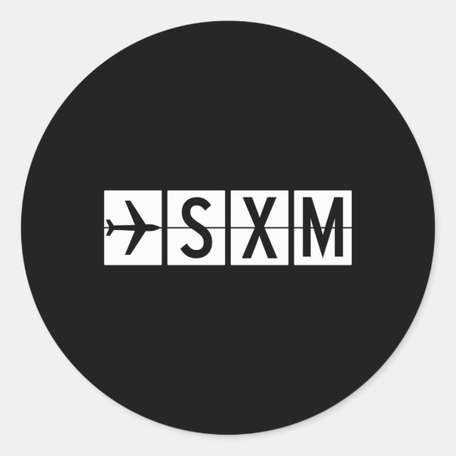 Adesivo Redondo Aeroporto de Rua Sxm em Maen (Frente)