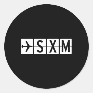 Adesivo Redondo Aeroporto de Rua Sxm em Maen