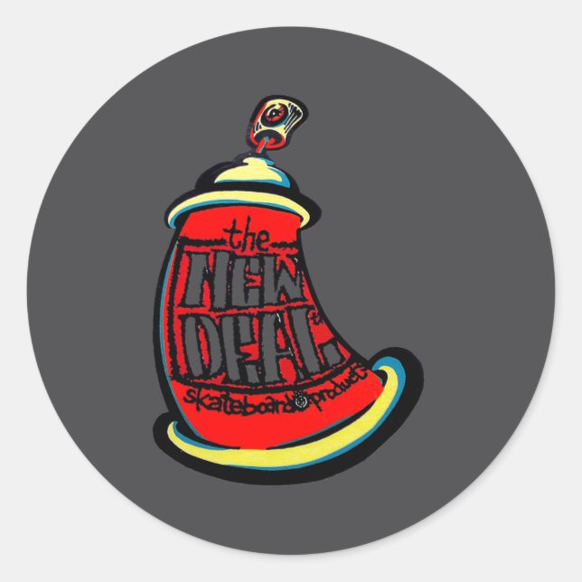 Adesivo Redondo Aerosol New Skateboard Design  (Frente)