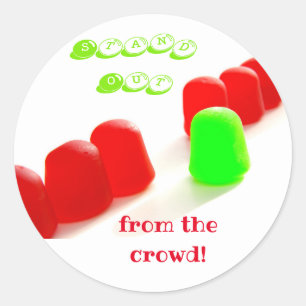 Adesivo Redondo Afaste-se da Motivação da Multidão