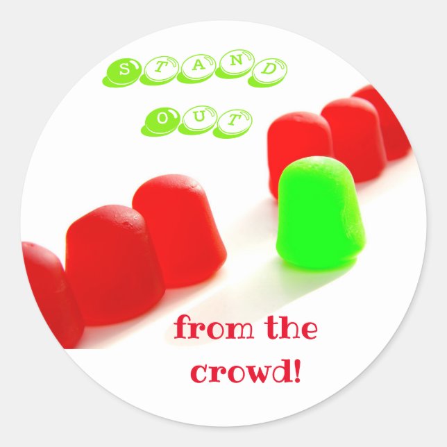 Adesivo Redondo Afaste-se da Motivação da Multidão (Frente)