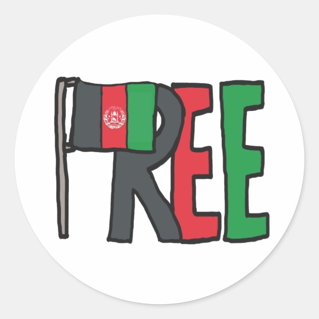 Adesivo Redondo Afeganistão livre (Frente)