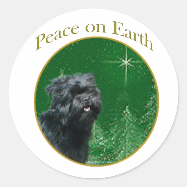 Adesivo Redondo Affenpinscher Peace (Frente)