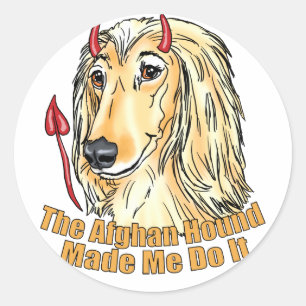 Adesivo Redondo Afghan Hound Me Fez Isso