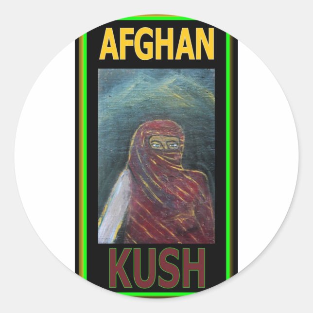 ADESIVO REDONDO AFGHAN KUSH (Frente)