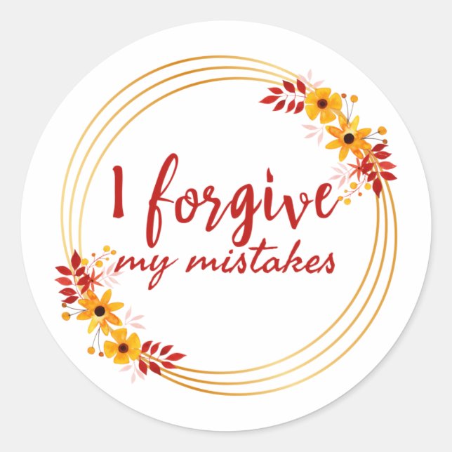 Adesivo Redondo afirmações inspiradoras sobre autoaceitação (Frente)