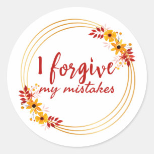 Adesivo Redondo afirmações inspiradoras sobre autoaceitação