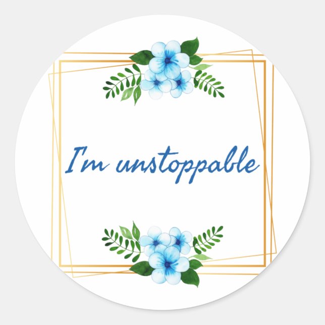 Adesivo Redondo afirmações positivas para o sucesso (Frente)