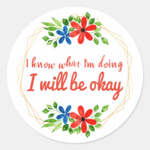 Adesivo Redondo afirmações vívidas positivas para o trabalho e