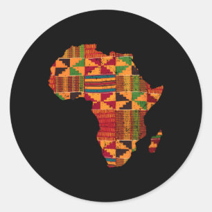 Adesivo Redondo África Map Kente Para Africano