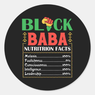 Adesivo Redondo África Negro por nutrição Fato de Melanina Consciê
