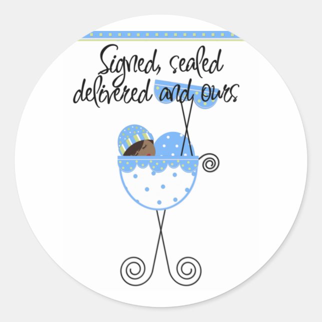 Adesivo Redondo African American Boy in Carruagem Cards (Frente)