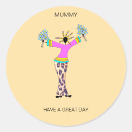 Adesivo Redondo African Art, incrível cartão de múmia do dia