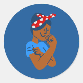 Adesivo Redondo african black rosie the riveter rockabilly retro 