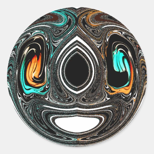 Adesivo Redondo African Ethnic Doodle Zebra texturou Art Impressão (Frente)