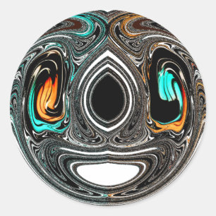 Adesivo Redondo African Ethnic Doodle Zebra texturou Art Impressão