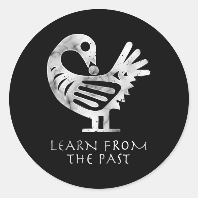 Adesivo Redondo Afro Adinkra Sankofa Aka Aprenda Com O Passado (Frente)