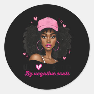 Adesivo Redondo Afro-Americana Rainha Sy Negra Unbothe
