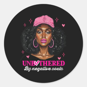 Adesivo Redondo Afro-Americana Rainha Sy Negra Unbothe