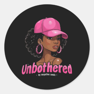 Adesivo Redondo Afro-Americana Rainha Sy Negra Unbothe