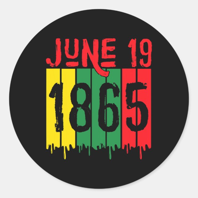 Adesivo Redondo Afro-americano 19 de junho de 1865 (Frente)