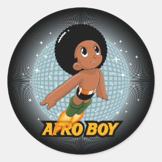 Adesivo Redondo Afro Boy