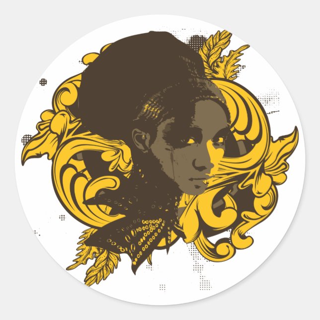 Adesivo Redondo Afro Diva Sticker (Frente)