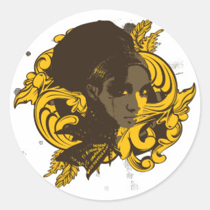 Adesivo Redondo Afro Diva Sticker