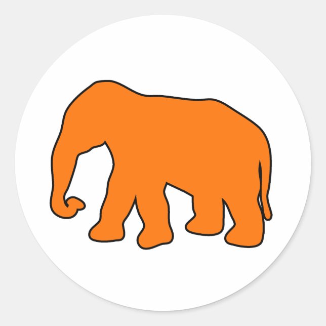 Adesivo Redondo Afro-elefante Silhouette Ivory Tusks Dumbo (Frente)