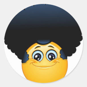 Adesivo Redondo afro emoji