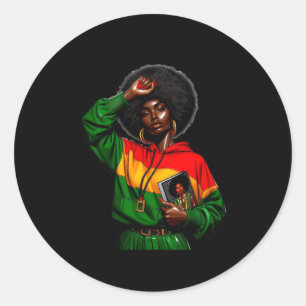Adesivo Redondo Afro Gril Africa Color - Pau do Mês da História Ne