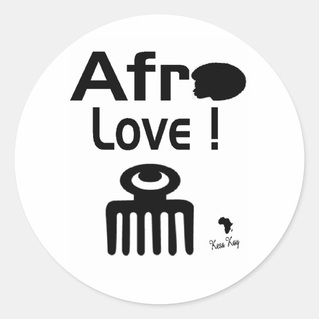 Adesivo Redondo Afro Love com DUAFE (Frente)