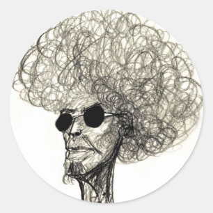 Adesivo Redondo Afro Man